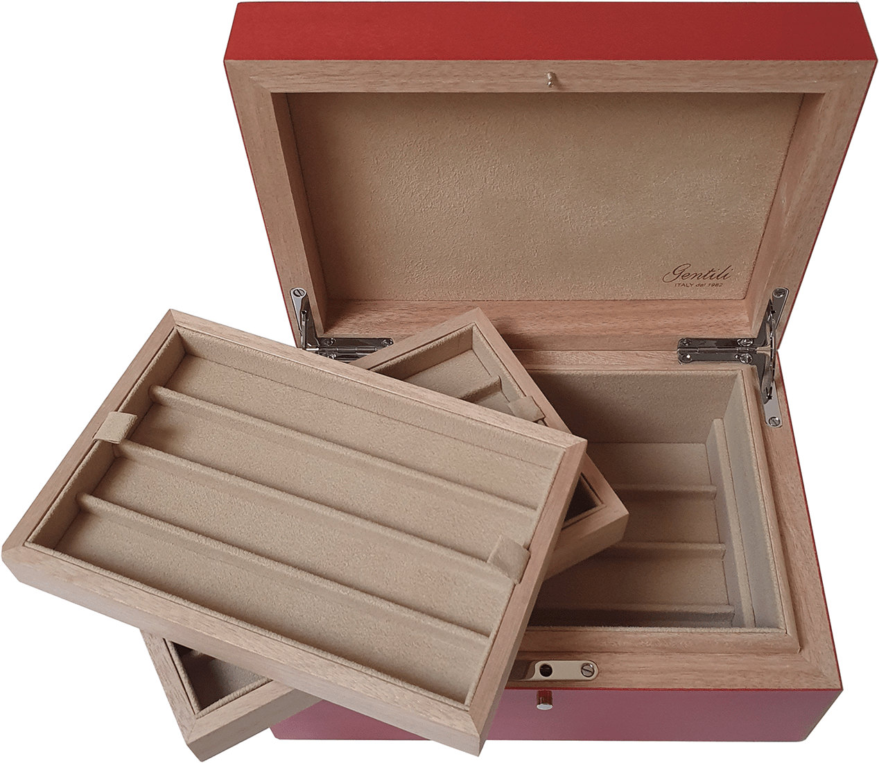Gentili pen chest for 12 pens red laqcuered wood - Fontoplumo