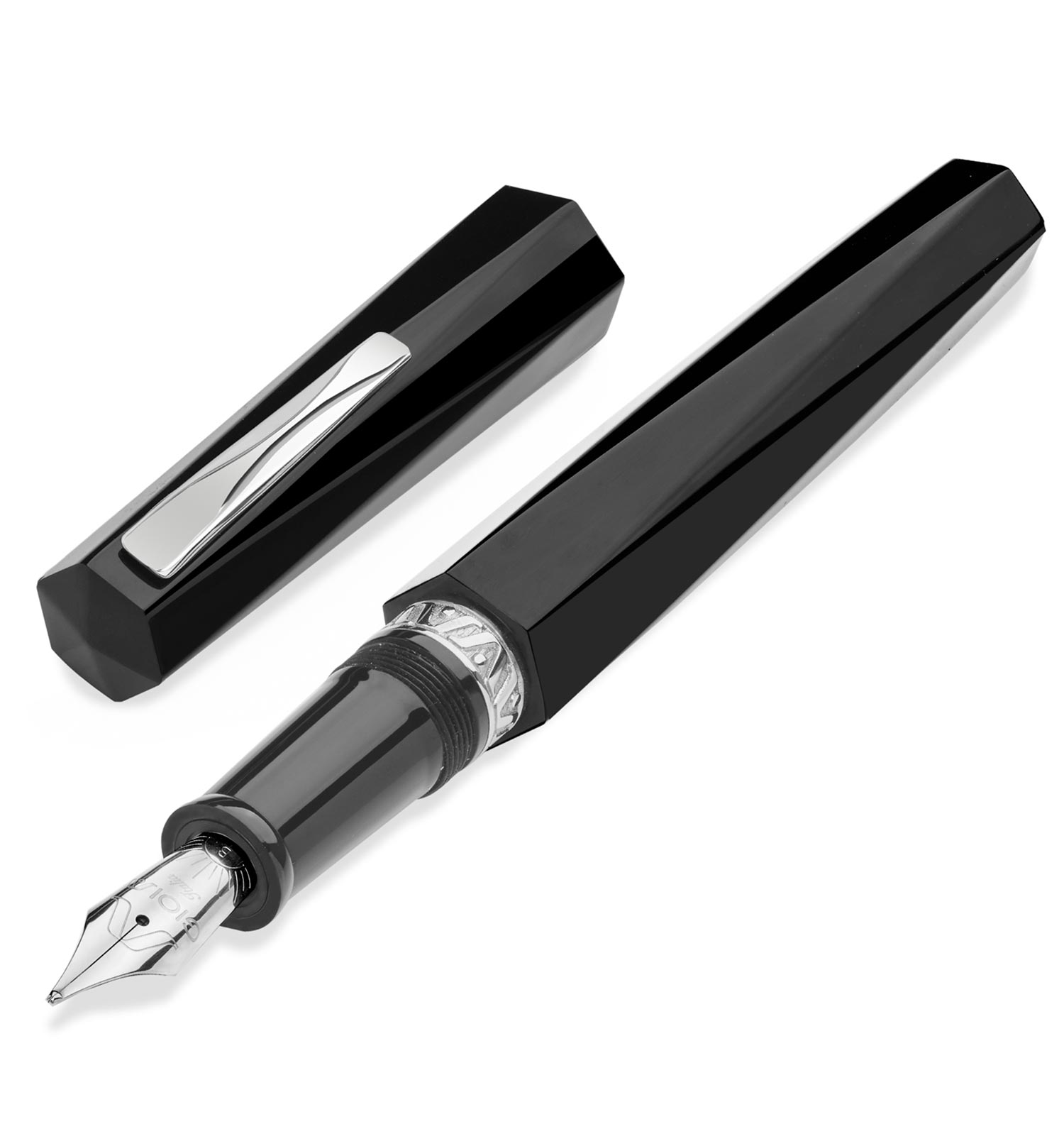 Gioia Sephora Noir silver fountain pen - Fontoplumo