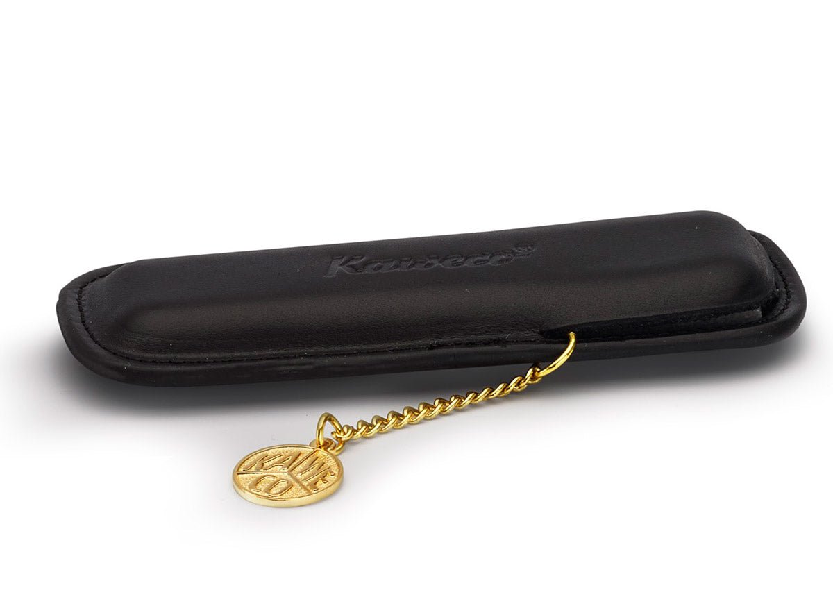 Kaweco penpouch black with coin for 2 Sport pens leather - Fontoplumo