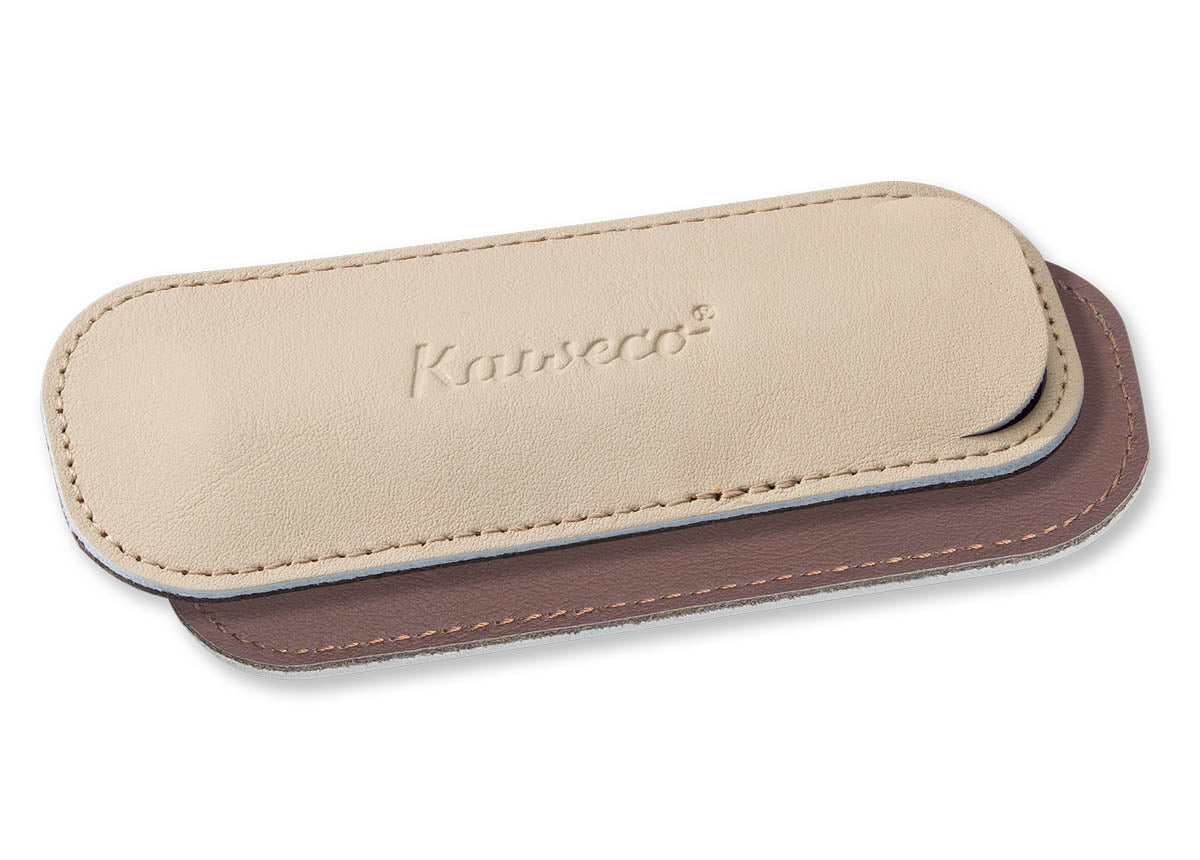 Kaweco penpouch creamy espresso for 2 Sport pens leather - Fontoplumo