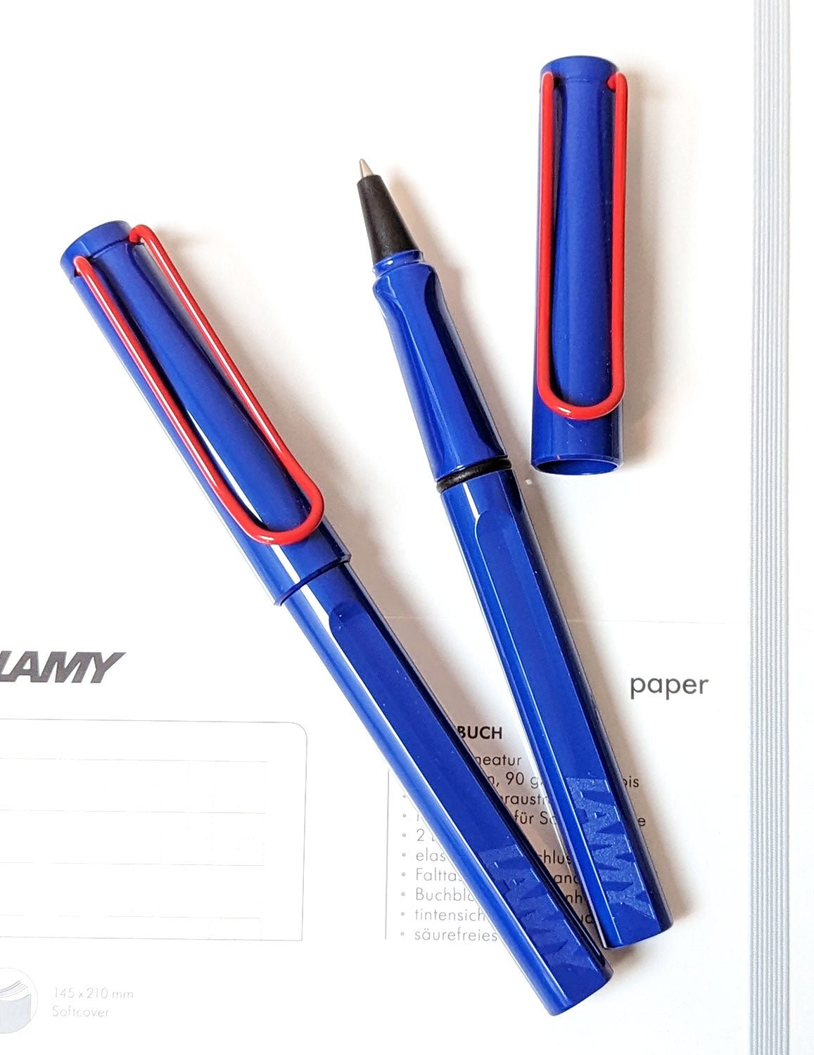 LAMY safari blue with red clip roller - Fontoplumo