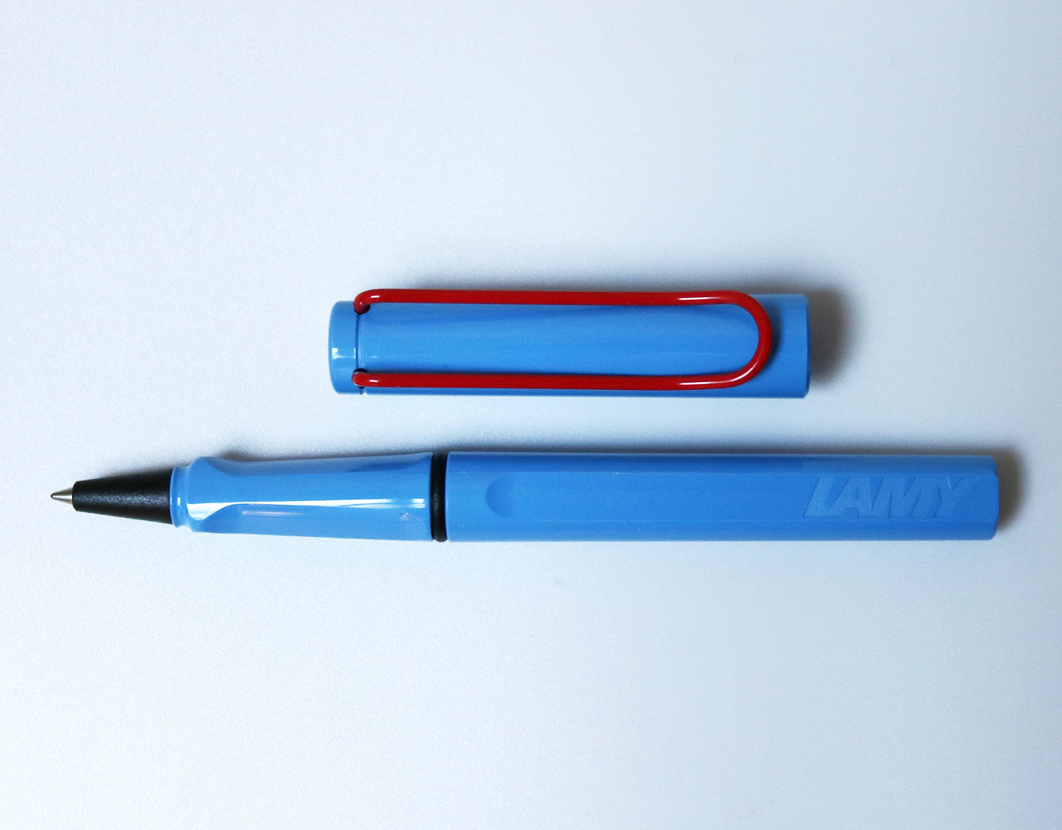 LAMY safari light blue with red clip 2006 roller - Fontoplumo
