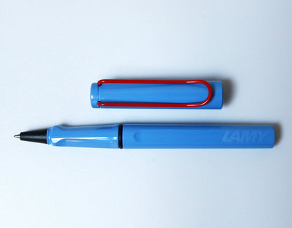 LAMY safari light blue with red clip 2006 roller - Fontoplumo