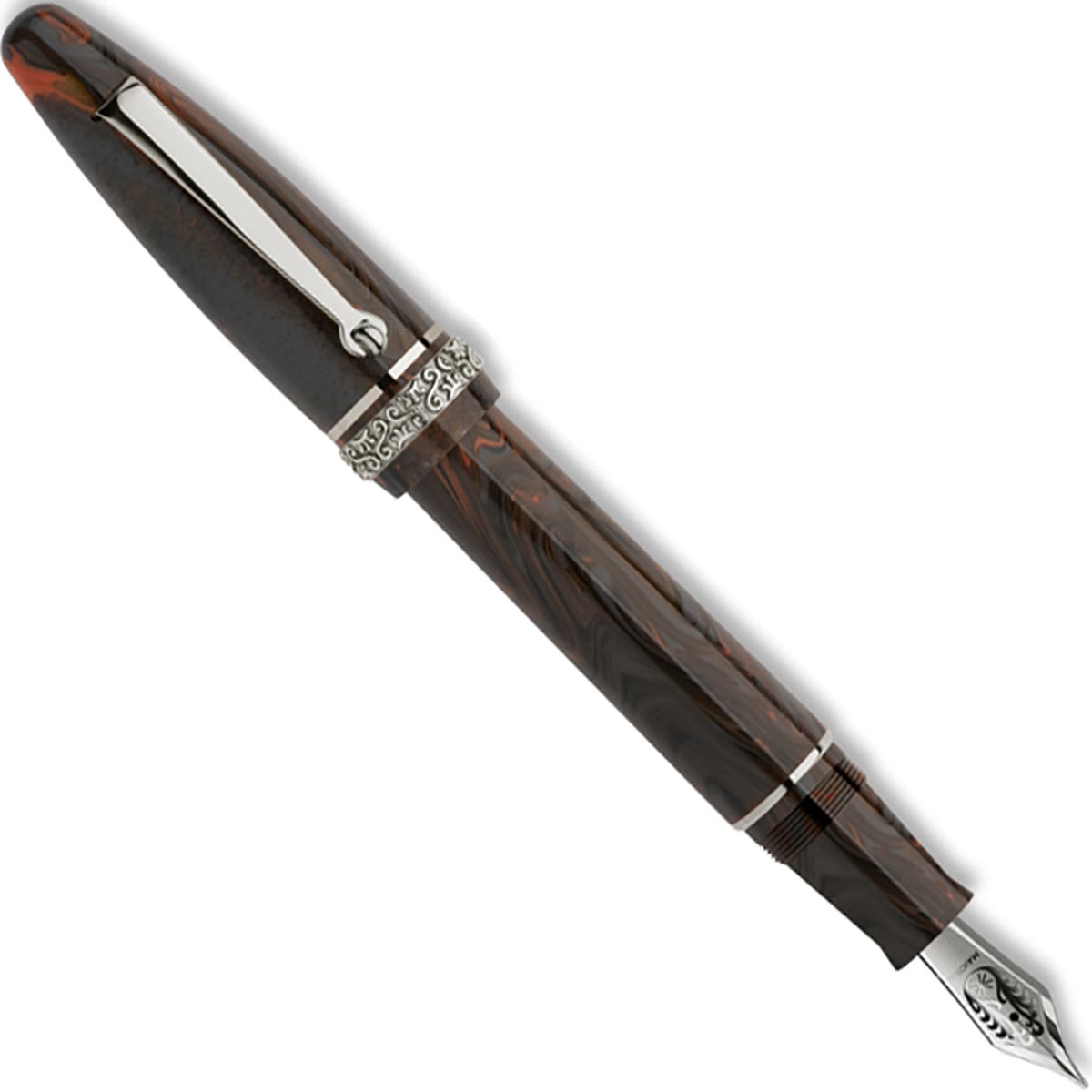 Maiora Ogiva Golden Age 2.0 earth palladium fountain pen - Fontoplumo