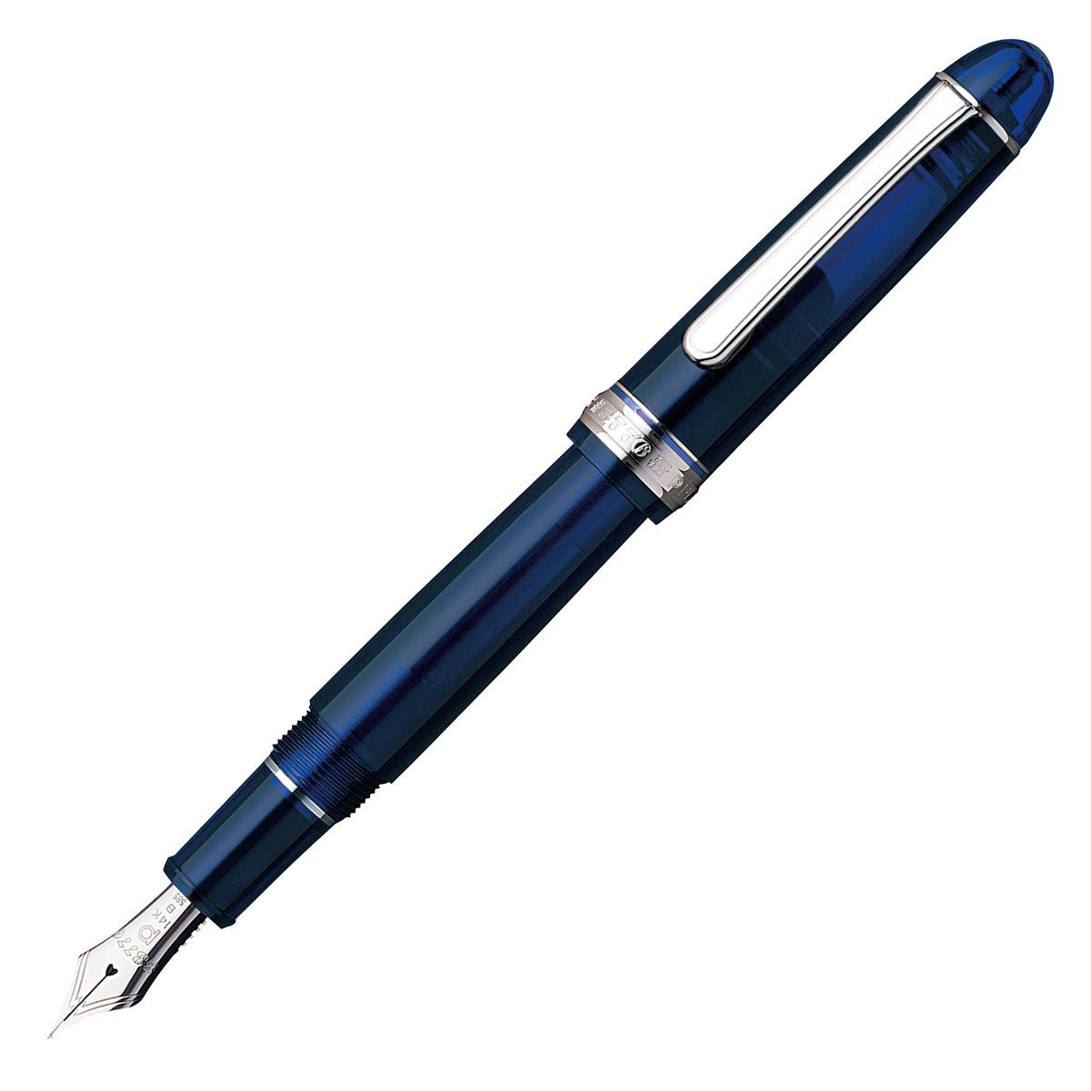 Platinum 3776 Century Chartres Blue rhodium fountain pen - Fontoplumo